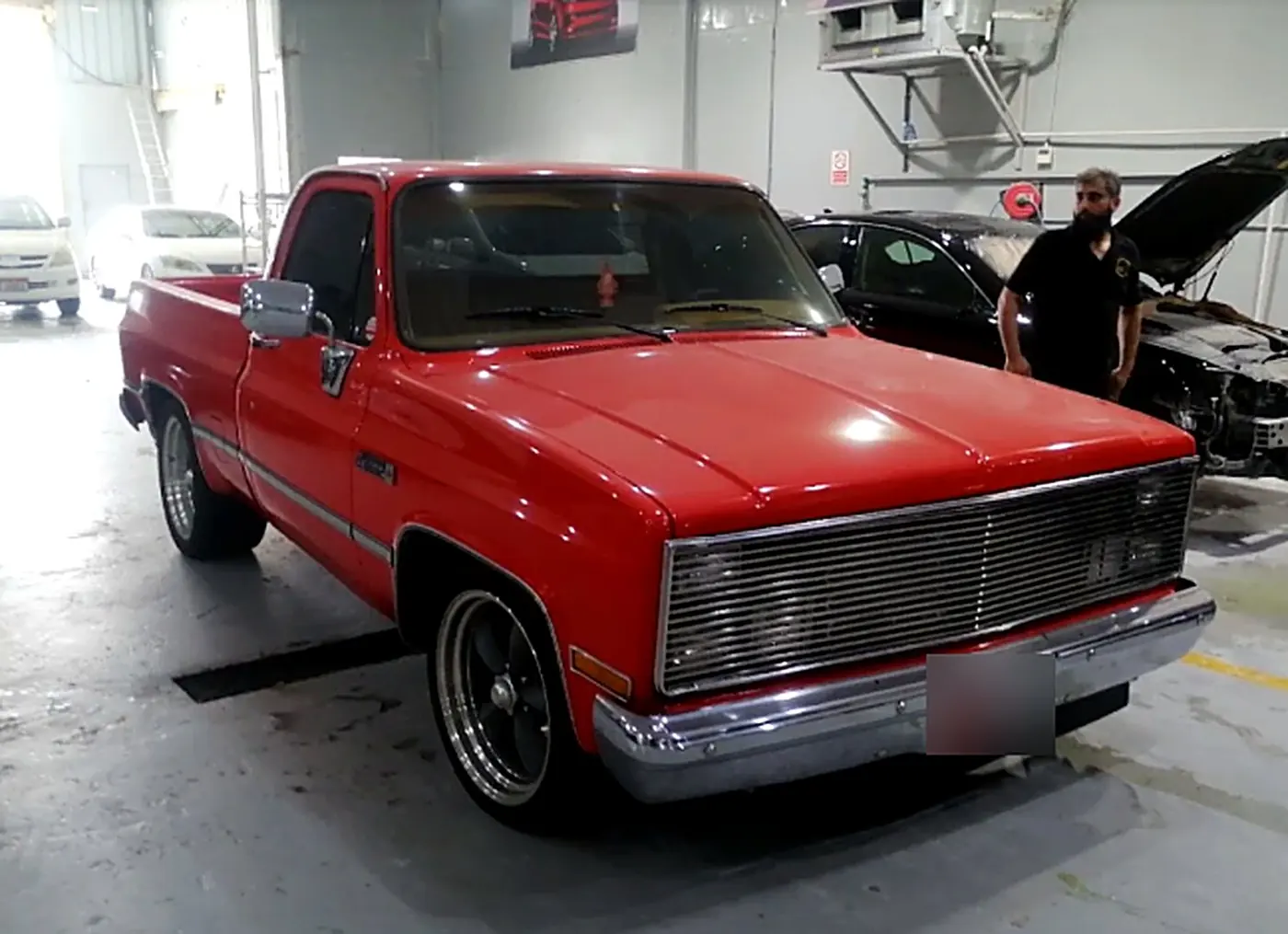 The same Chevrolet C10 finished in glossy red